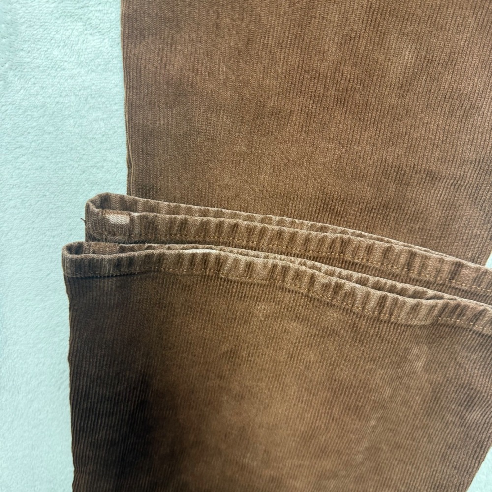 American Eagle Brown Corduroy Flare Pants High Rise Stretch Size 4 Regular - Picture 13 of 14